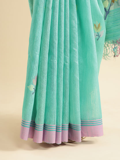Arohi Jamdani Ghicha Tussar Silk Saree