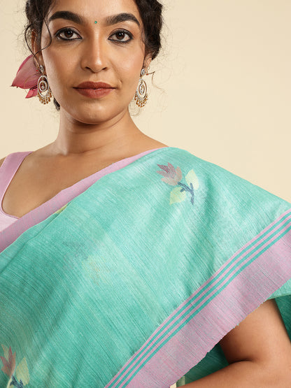 Arohi Jamdani Ghicha Tussar Silk Saree